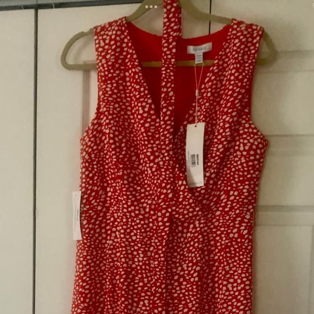 Faux wrap red dress.  Size 12 Silk Fred